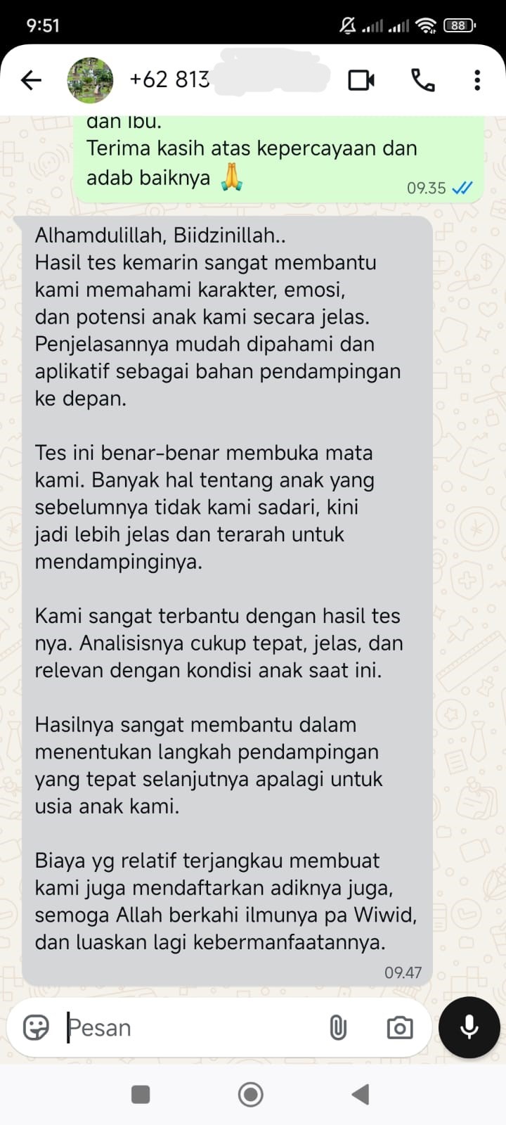 Testimoni WhatsApp Brainhub
